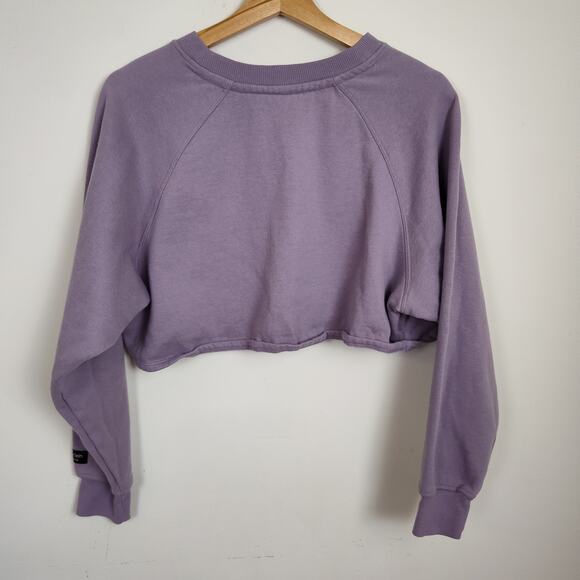 CALVIN KLEIN PERFORMANCE CROPPED SWEATSHIRT SMALL PULLOVER LONG SLEEVES PURPLE - Picture 8 of 14